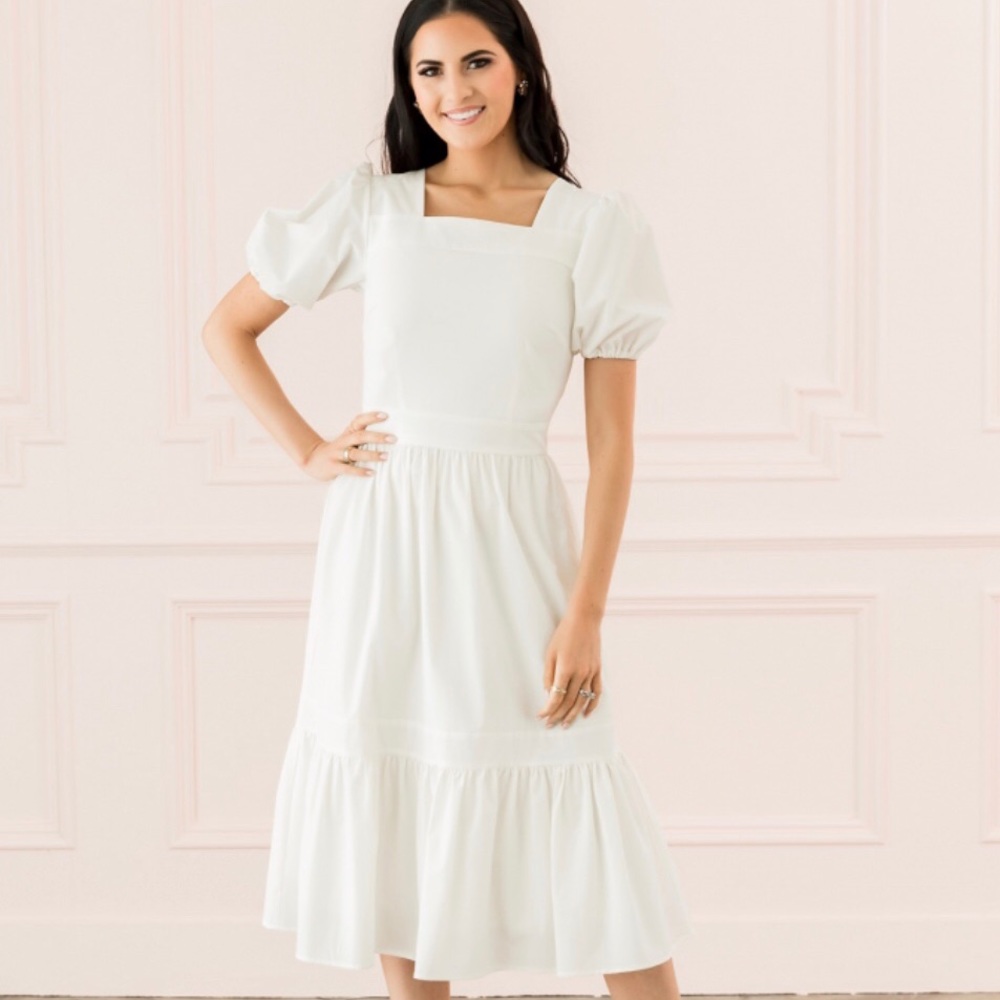 NWT Rachel Parcell White Puff Sleeve Dress